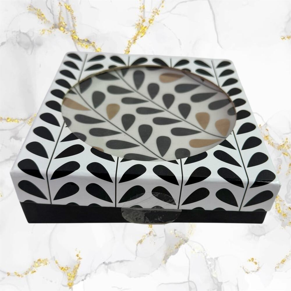 Macy's NIB Designer Set 4 Ceramic Dessert Plates 6" Embellished w/ 14k Gold